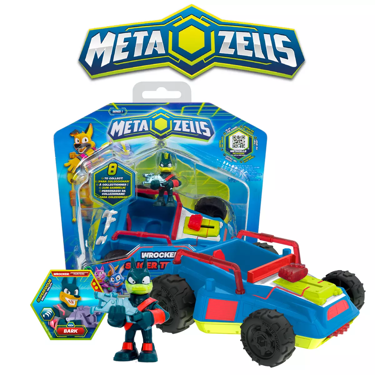Игровой набор, Крушитель синий, Metazells, с фигуркой и игрушкой-машинкой, клан Рокеров 10 Игровой набор, Крушитель синий, Metazells, с фигуркой и игрушкой-машинкой, клан Рокеров 10