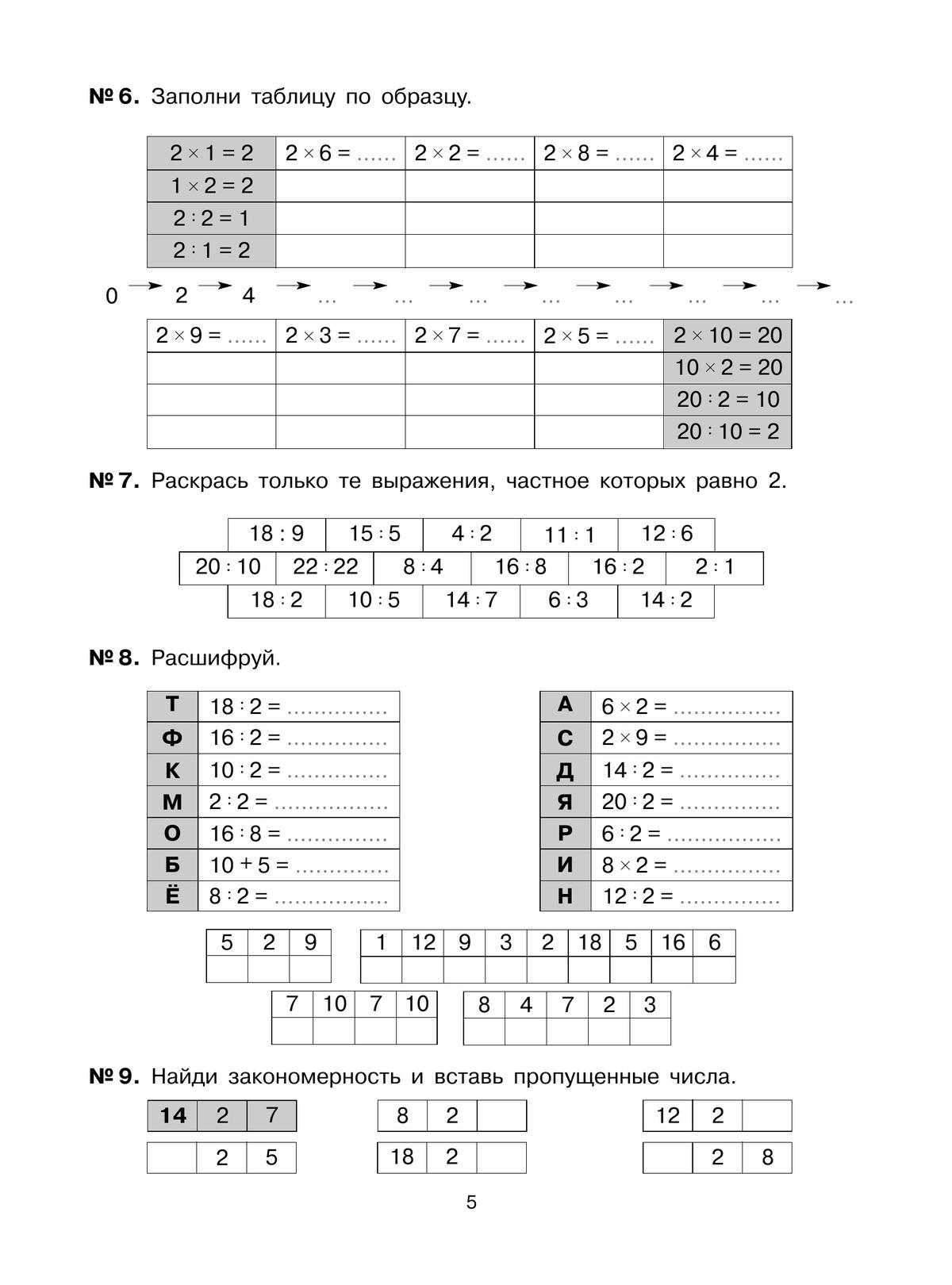 Тетрадь-практикум по математике для 2-3 классов. Табличное умножение и деление 4