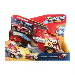 Игровой набор T-RACERS MIX 'N RACE красный (эксклюзивная машинка и грузовик-лончер) 1