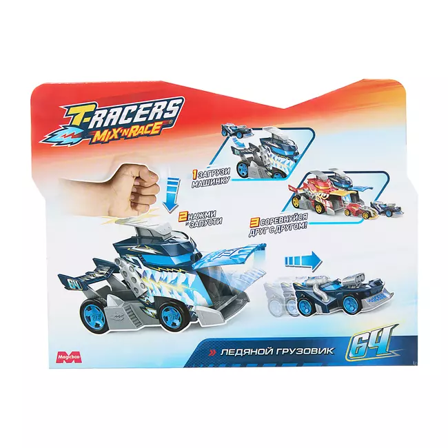 Игровой набор T-RACERS MIX 'N RACE синий (эксклюзивная машинка и грузовик-лончер) 14