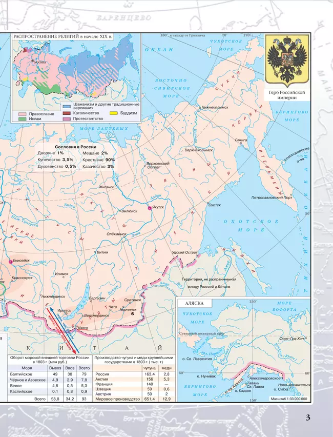 История России XIX в. Атлас с контурными картами. 8 класс 1