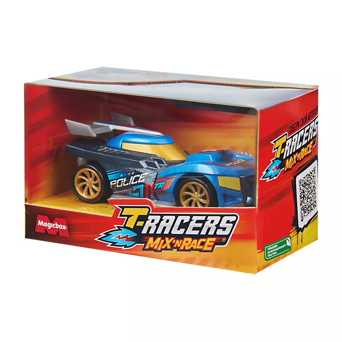 Машинка разборная T-RACERS MIX 'N RACE, в коробке с прозрачным окном, Турбополицейский 19 Машинка разборная T-RACERS MIX 'N RACE, в коробке с прозрачным окном, Турбополицейский 19