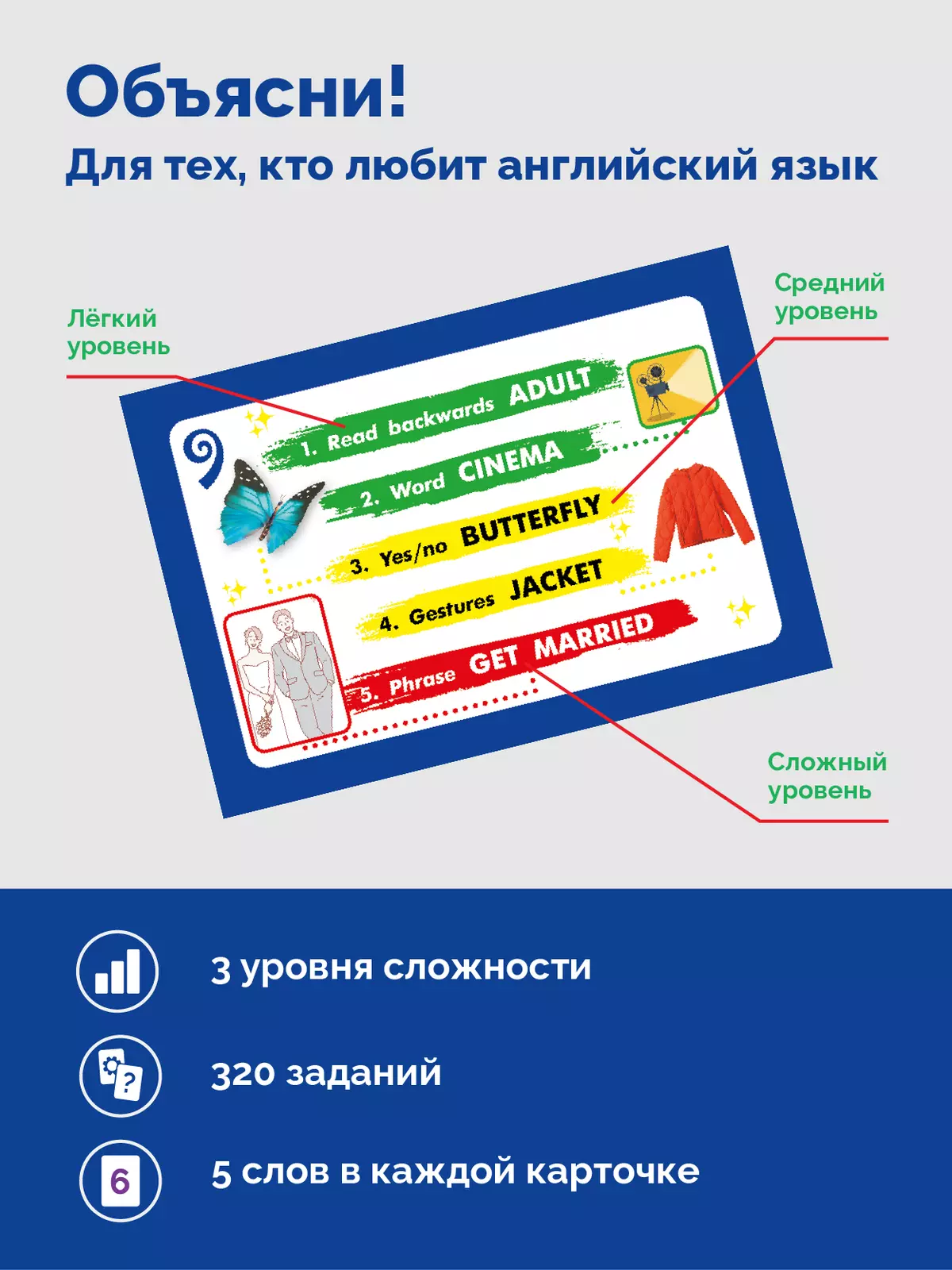 Объясни! Игра для тех, кто любит английский язык. Настольная игра 38 Объясни! Игра для тех, кто любит английский язык. Настольная игра 38