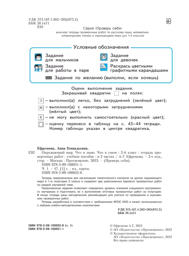 Окружающий мир. 2 класс. Что я знаю. Что я умею. Тетрадь проверочных работ. В 2 частях. Часть 1 18