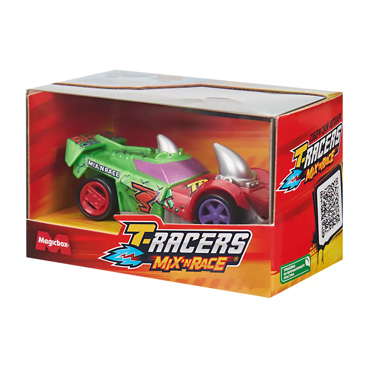 Машинка разборная T-RACERS MIX 'N RACE со сменными деталями, в коробке с прозрачным окном, Атака носорога 11