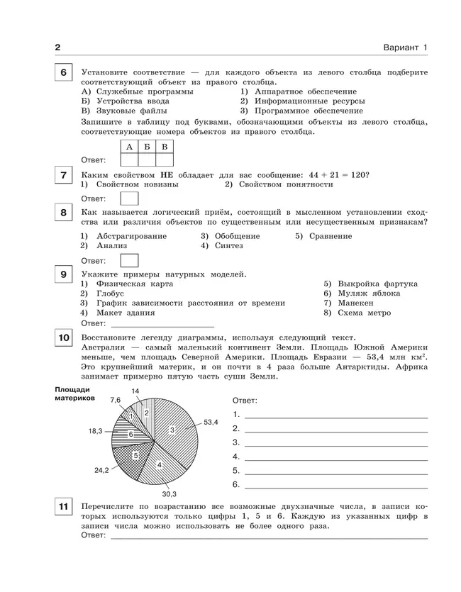 Информатика. 6 класс. Итоговая контрольная работа 17 Информатика. 6 класс. Итоговая контрольная работа 17