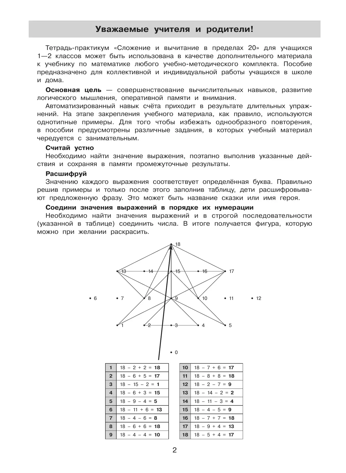Тетрадь-практикум по математике для 1-2 классов. Сложение и вычитание в пределах 20 10