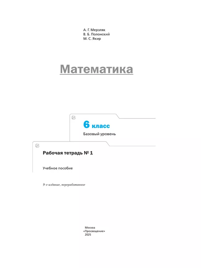Математика. 6 класс. Базовый уровень. Рабочая тетрадь № 1 12