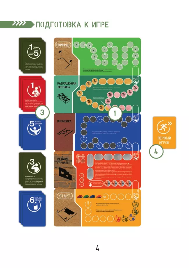 Полоса препятствий. НВП. Настольная игра 14