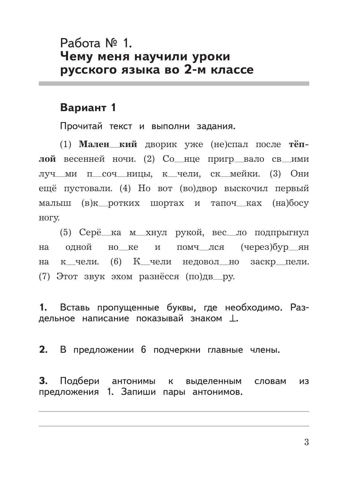 Русский язык.Предварительный контроль, текущий контроль, итоговый контроль. 3 класс 4