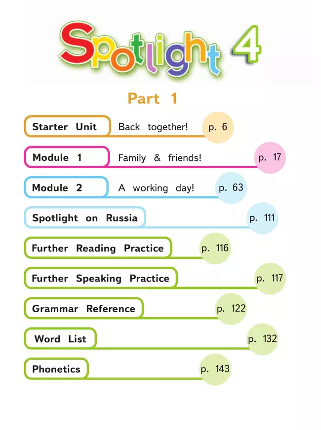 Английский язык. 4 класс. В 4-х ч. Ч.1 (версия для слабовидящих) 4