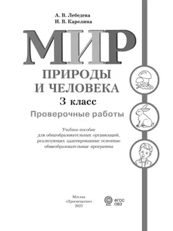 Мир природы и человека. 3 класс. Проверочные работы (для обучающихся с интеллектуальными нарушениями) 41