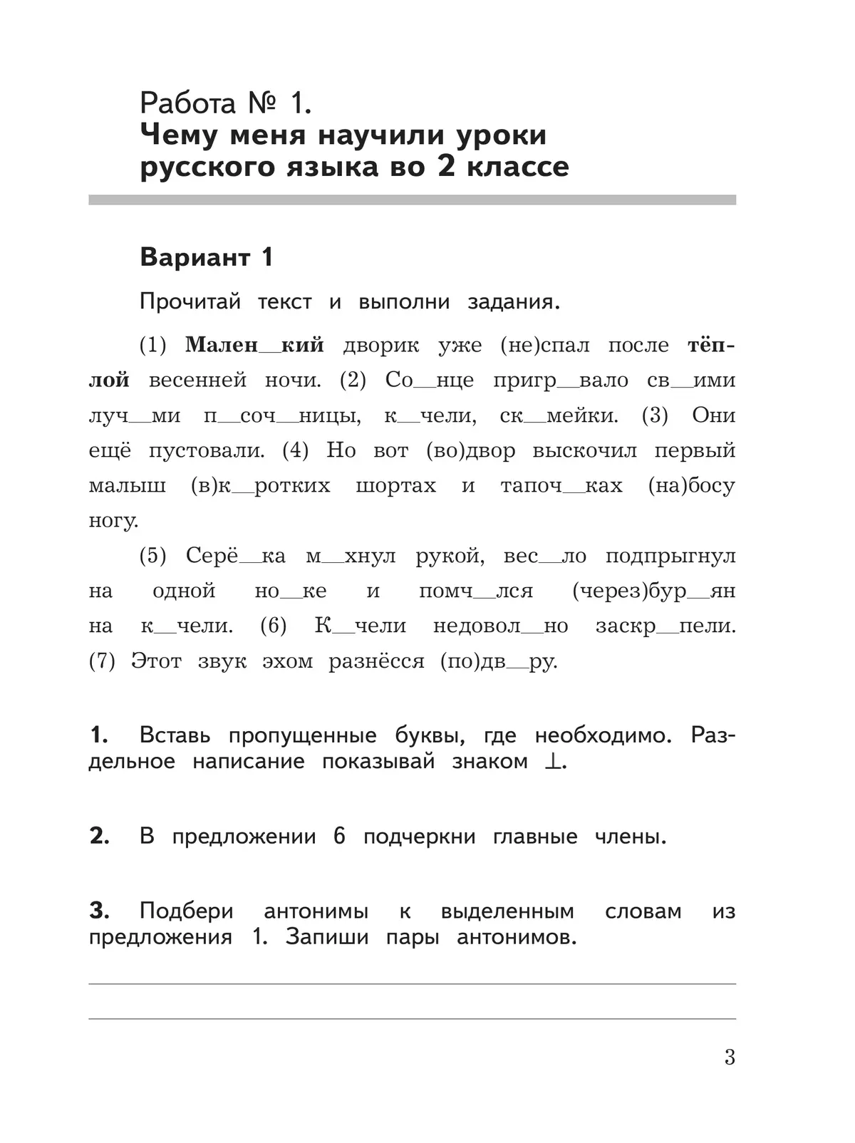 Русский язык: предварительный контроль, текущий контроль, итоговый контроль. 3 класс 44