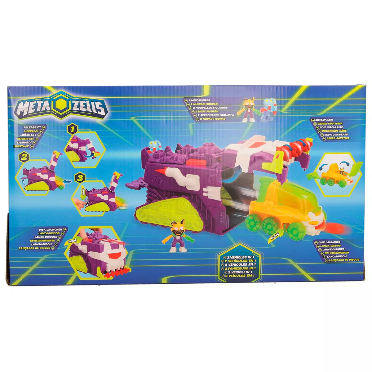 Игровой набор Мега захватчик, Metazells, с 2 машинками, 2 фигурками и аксессуаром, клан Рокеров. 16