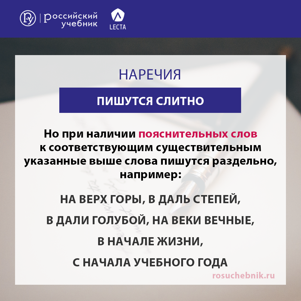 Слитное и дефисное написание наречий. Материалы для урока — Группа компаний  «Просвещение»