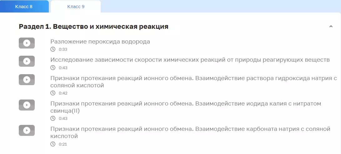 Химия. Видеоопыты. Основное общее образование (базовый уровень). 8-9 классы 7