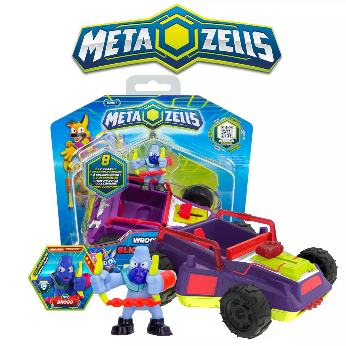 Игровой набор, Крушитель фиолетовый, Metazells, с фигуркой и игрушкой-машинкой, клан Рокеров 9 Игровой набор, Крушитель фиолетовый, Metazells, с фигуркой и игрушкой-машинкой, клан Рокеров 9