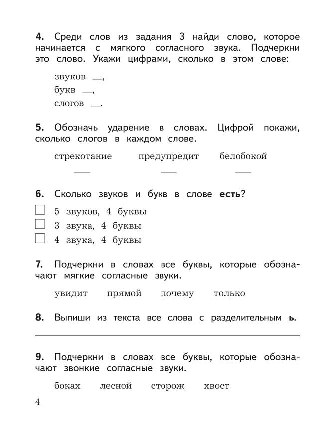 Русский язык. Предварительный контроль, текущий контроль, итоговый контроль. 2 класс 20