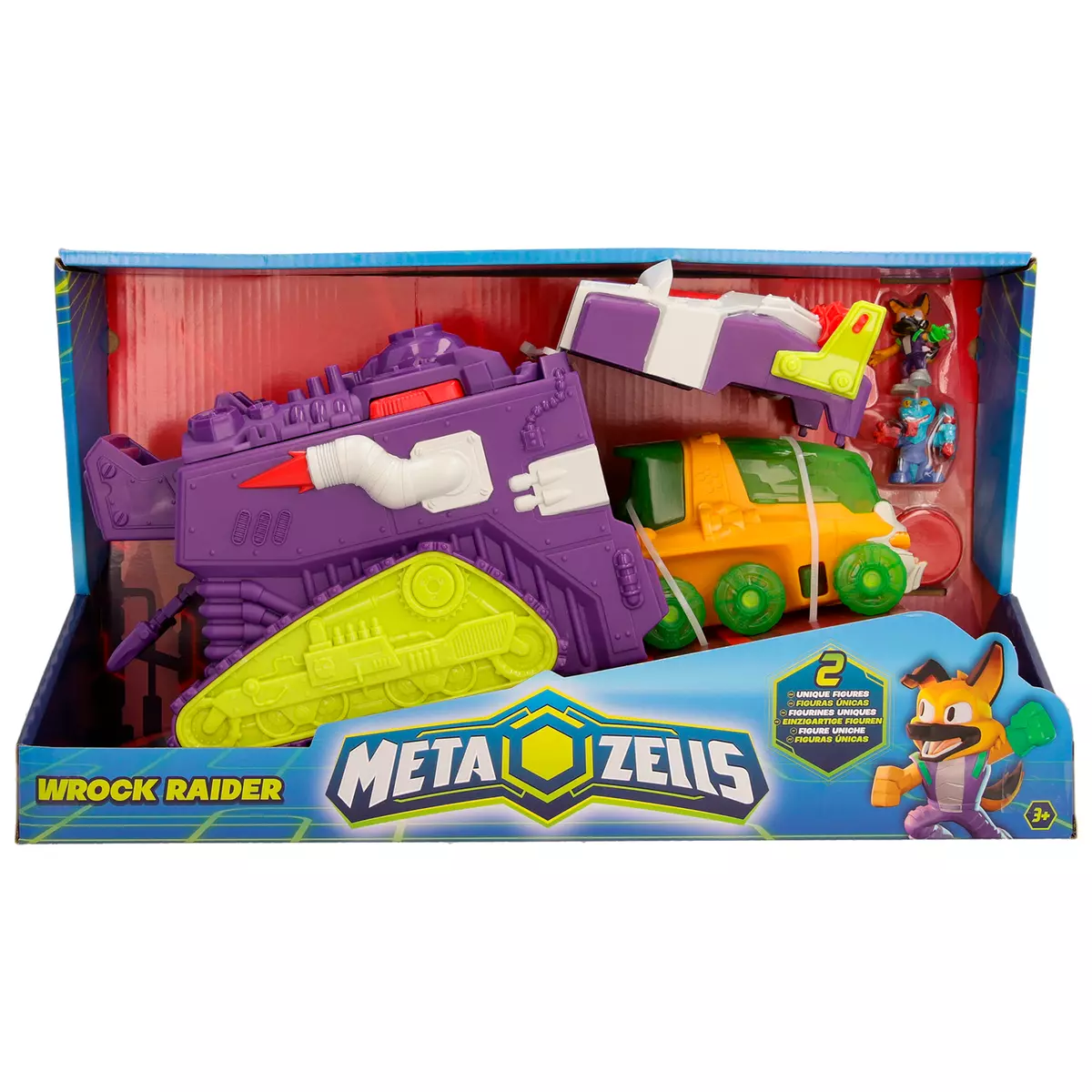 Игровой набор Мега захватчик, Metazells, с 2 машинками, 2 фигурками и аксессуаром, клан Рокеров. 1