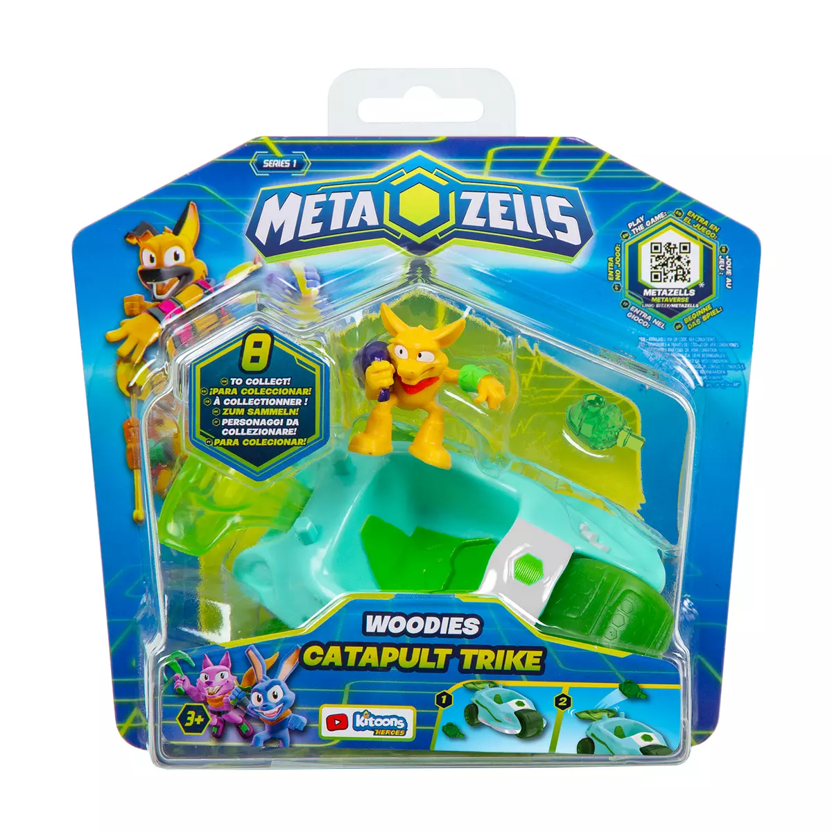 Игровой набор Скутер с катапультой голубой, Metazells, с фигуркой и игрушкой-машинкой, клан Вуди. 6