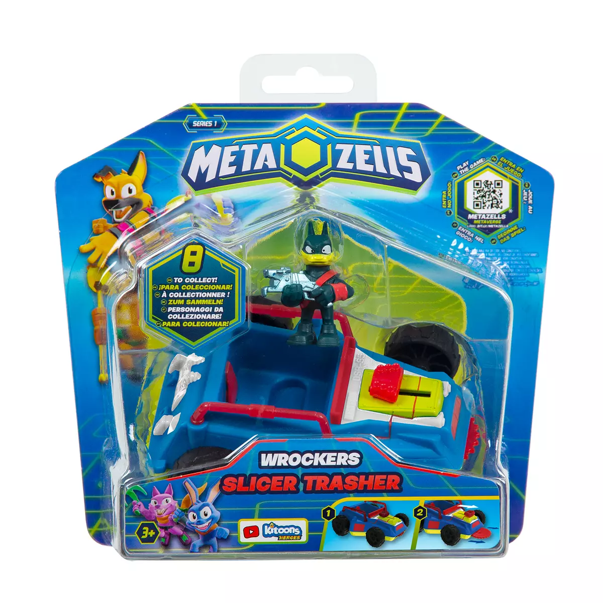 Игровой набор, Крушитель синий, Metazells, с фигуркой и игрушкой-машинкой, клан Рокеров 1 Игровой набор, Крушитель синий, Metazells, с фигуркой и игрушкой-машинкой, клан Рокеров 1