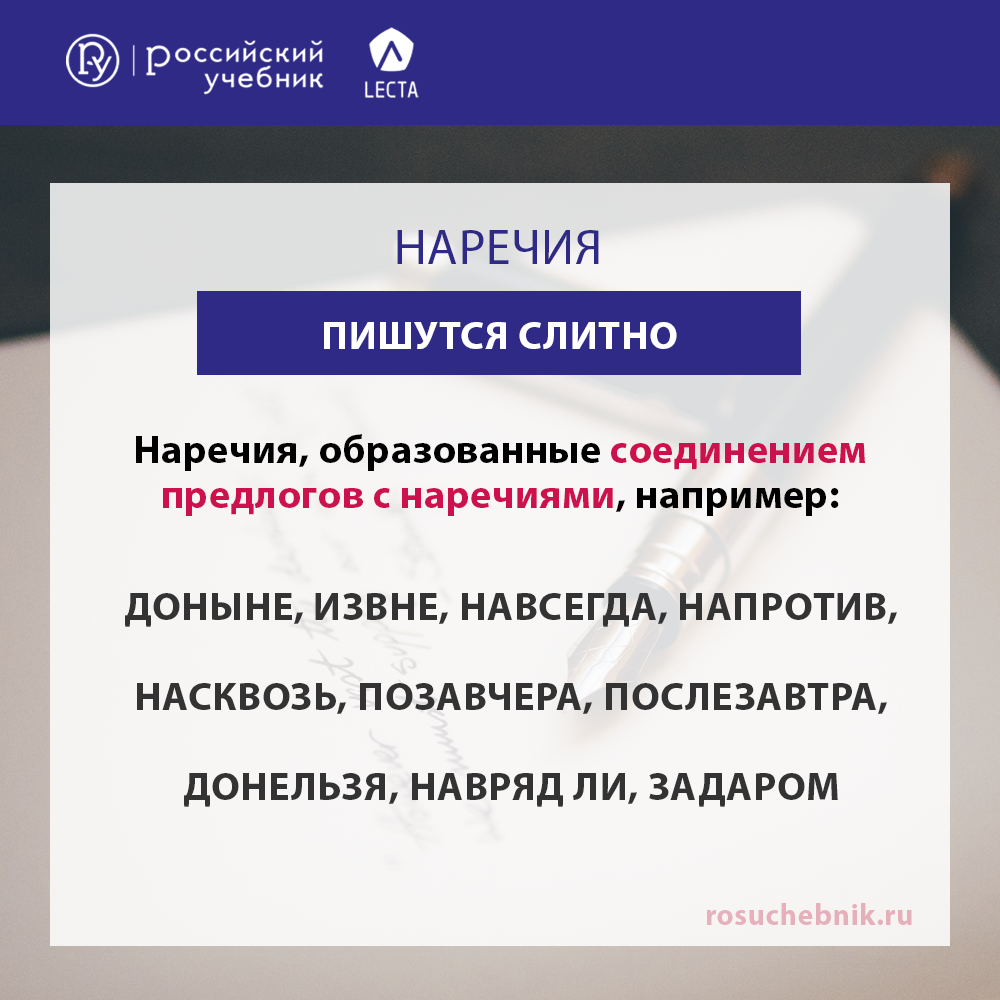 Слитное и дефисное написание наречий. Материалы для урока — Группа компаний  «Просвещение»