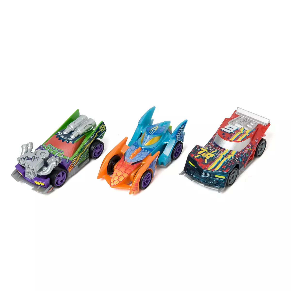 Игровой набор из 3 машинок разборных T-RACERS MIX 'N RACE со сменными деталями, в блистере, №3 1